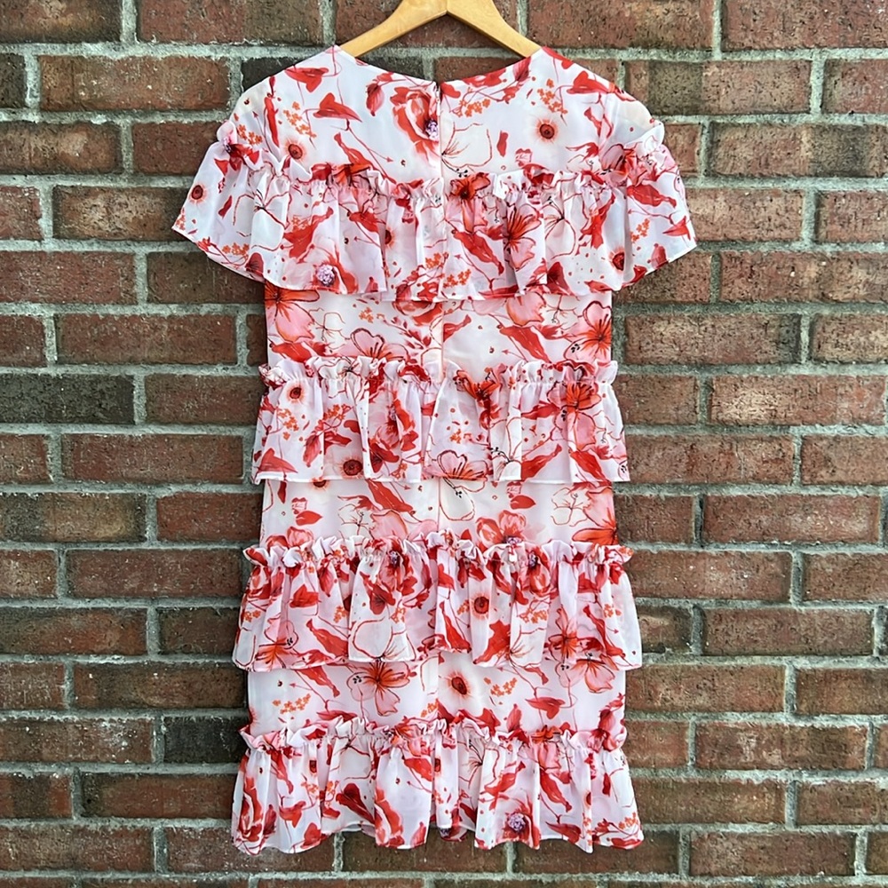 Badgley Mischka Floral Ruffle Dress - Picture 9 of 9
